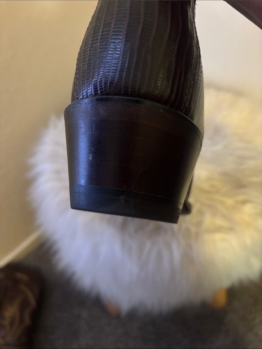Dark Brown iguana / Teju Leather Cowboy Boots with Tan Stitching - Picture 7 of 12